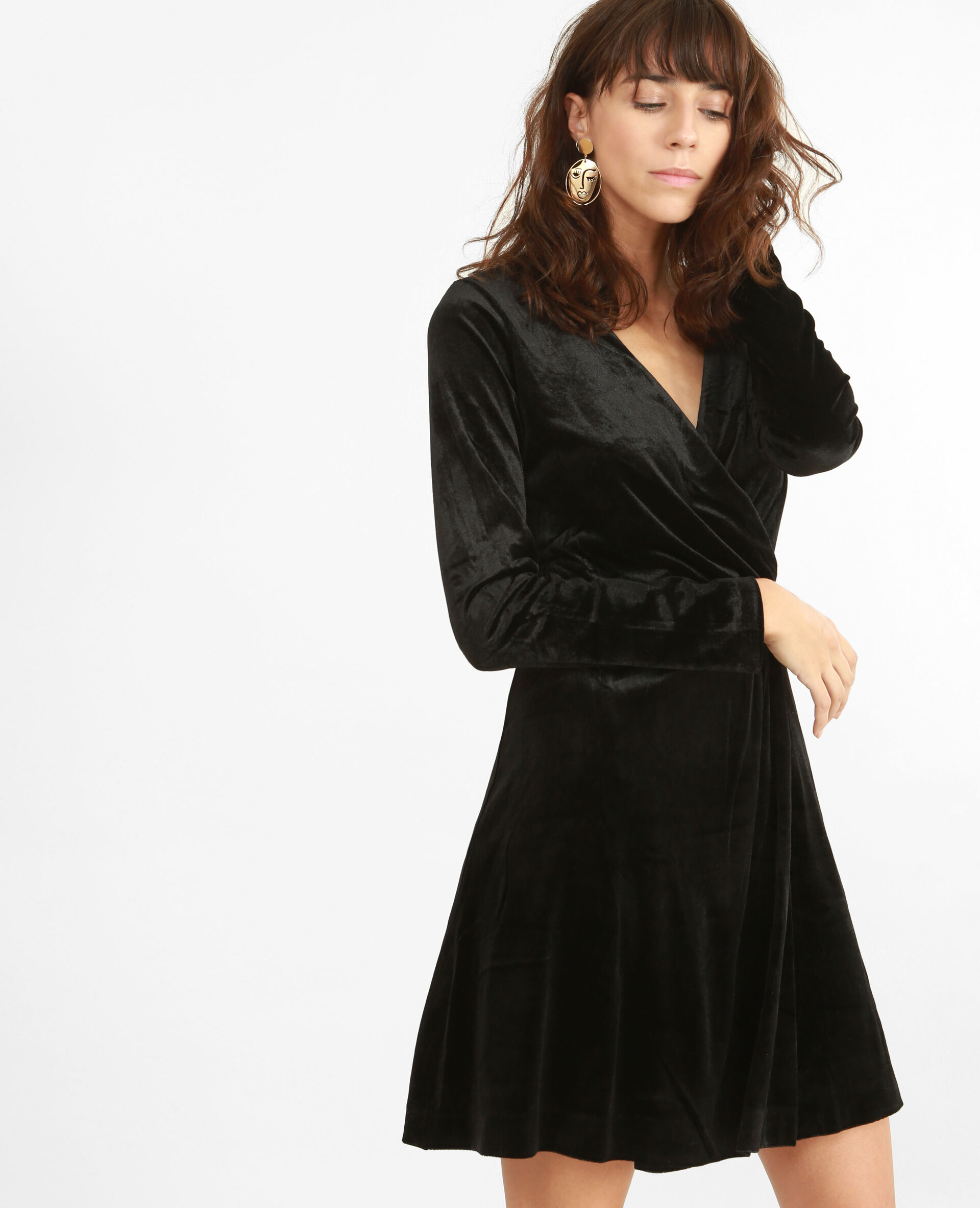 Robe velours noir - 780786899A08 | Pimkie